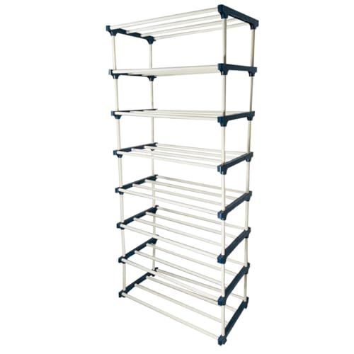 Image of TURBOMAX 8 Tier Plastic Book Shelf Tall Narrow Storage Rack for Kids and Adults Modern Bookshelf Unit for Nursery, School, Home, and Office, Floor Mount Open (8 Layer)