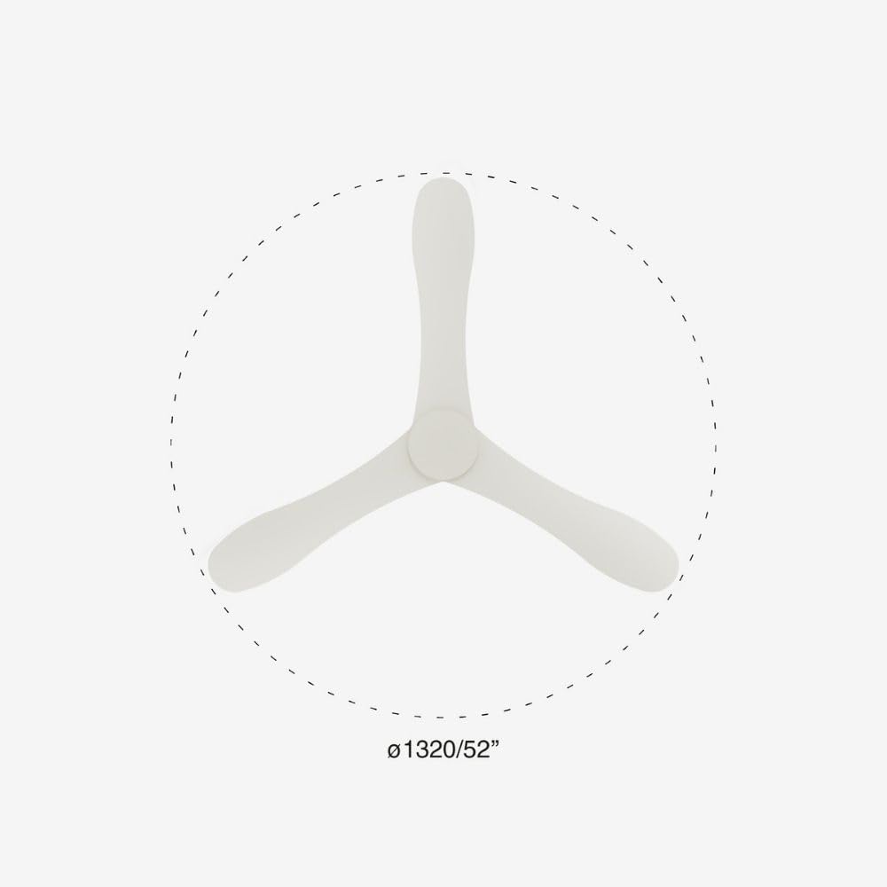FARO BARCELONA Ventilatore da soffitto LUZON L acciaio, ABS bianco opaco H: 28,5 cm Ø132 cm