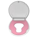 GarveeTech Round Toilet Seat with Built-in Toddler Seat for Easy Potty Training – Slow Close Feature,Easy Install and Clean, Perfect for Both Adults and Children,White and Pink