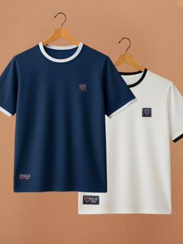 Image of YAZOLE Men's Round Neck Solid T Shirt | Regular Fit Lycra Blend Half Sleeve Tee | Casual Gym Running Walking Sports Office Travel | Stretch Fabric | Comfortable for Everyday use | (S to XXL)