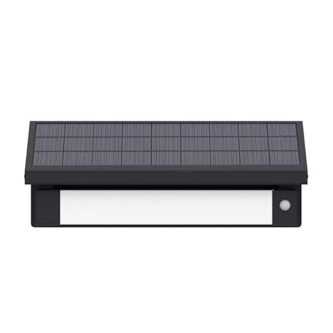 Aluminum 1000lumens 3Modes Adjustable Warm White and Cold White Solar Wall Light Outdoor Solar Sconce Motion Sensor Waterproof Exterior House Number Light for Fence, Patio, Porch, Yard