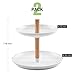 Kootek 2 Pack Dessert Stand Cupcake Serving Platter, White Serving Stand Reusable Pastry Holder Fruit Display Plate for Wedding Birthday Baby Shower Holiday Christmas Tea Party Decorating