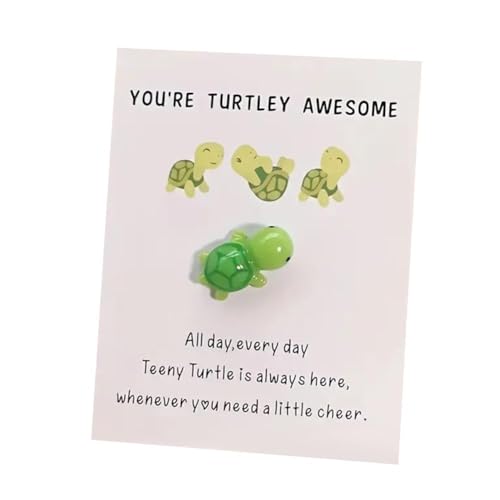 Emotional Support Turtle Gifts, You're Turtley Awesome Pocket Turtle Hug Lovely Cute Turtle Shaped Card Friendship Gift, A Card with A Turtle Ornament