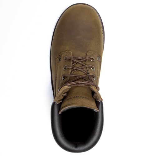 Image of Men's 6 inch Leather Steel Toe Work Boots, Slip & Oil Resistant