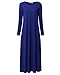 Kidsform Women's Casual Maxi Dress Long Sleeve Loose Kaftan Party Long Dresses with Pockets