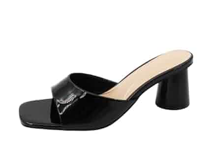Amazon.com | BAMBOO® Womens Square Open Toe Cylinder Block