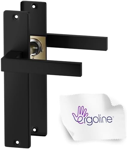 ERGO line CUBE garnitures de porte carrées, noires, poignée avec ...