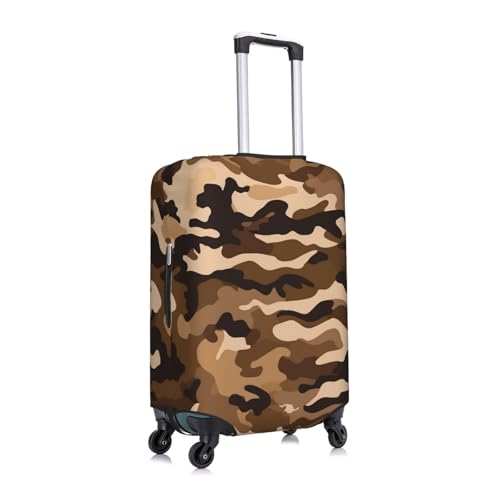 Travel Luggage Cover for Suitcase Tsa Approved, Washable Elastic Suitcase Protector, Brown camouflage Suitcase Cover Anti-scratch Baggage Cover Fits 22-24 Inch Luggage Sleeve Small3