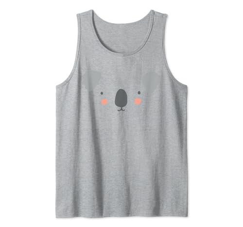 Lindo disfraz de koala cara de Halloween Camiseta sin Mangas