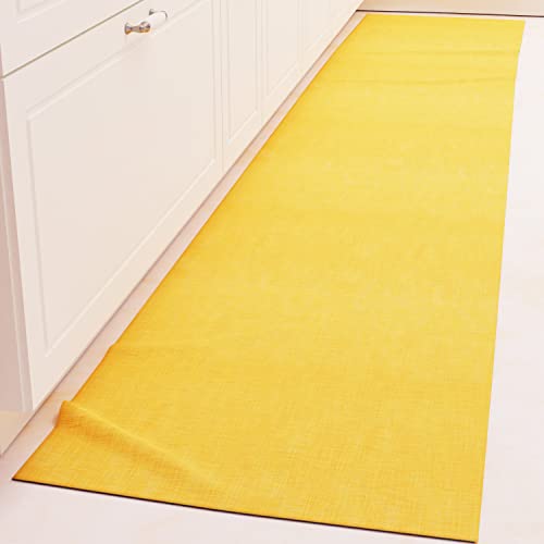 PETTI Artigiani Italiani - Tapis de Cuisine antidérapant et Lavable, 52 x 180 cm, Motif uni, Jaune, 100 % fabriqué en Italie Cover