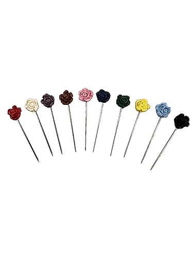 Image of MeiSie Designer Studded Flowers Shape Hijab Pins for Women and Girls Multicolour - Pack of 10 pcs
