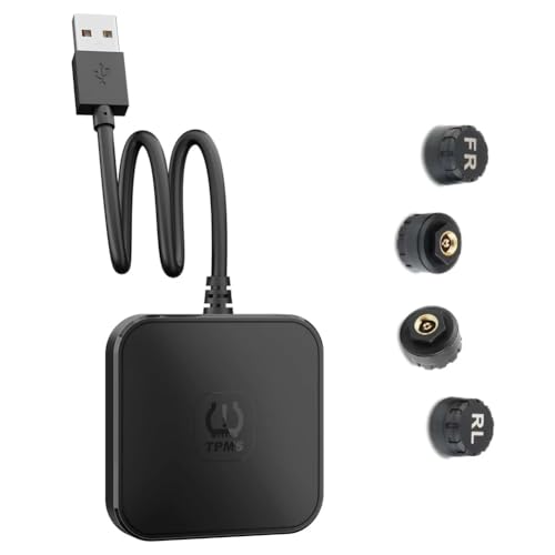 Koolenry TPMS Reifendruckkontrollsystem mit 4 Sensoren USB