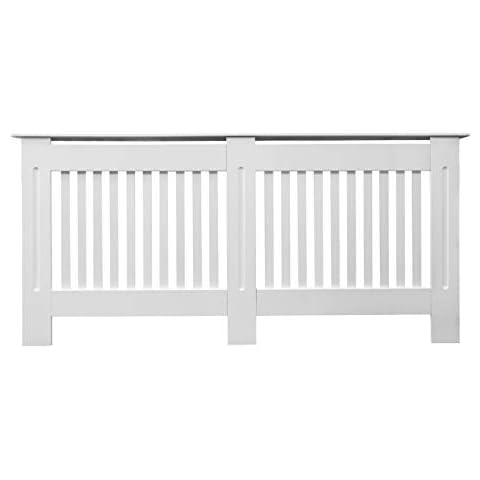 Jack Stonehouse Oak White Grey Green Painted Modern MDF Radiator Cover Cabinet with Vertical Slat Grill, X Large Cover