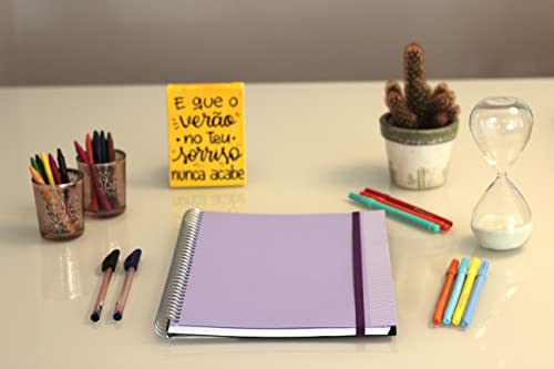 Confetti - Caderno Universitário Cos 1x1 80 Folhas Pautado Capa Lilás