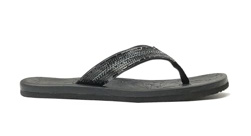 Image of REDVOLUTION New Women's Rhinestone Sandals High | Low Platform T-Strap Jewel Sandals High Wedge Flip Flops