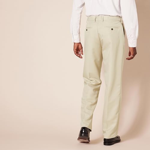 Image of Amazon Essentials Men's Classic-Fit Expandable-Waist Flat-Front Dress Pants