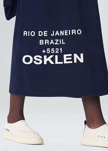 Vestido Longo Osklen Atoalhado Eco-Azul/Marinho