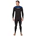 Henderson 3mm Thermoprene Pro Men's Back Zip Jumpsuit, Black/Azure Blue Heather, X-Large