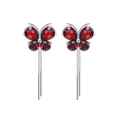 Boucles d'oreilles en argent 925 anti-allergie style long pompon