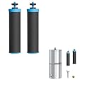 Waterdrop Alkaline Gravity-fed Water Filter System, Increase PH, Reduces Lead and up to 99% of Chlorine, with 4 Black Carbon Filters and Metal Spigot, King Tank Series, 2.25G