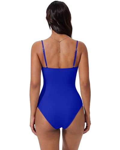 Image of SUUKSESS Women Sexy One Piece Swimsuit Tummy Control Square Neck Bathing Suit