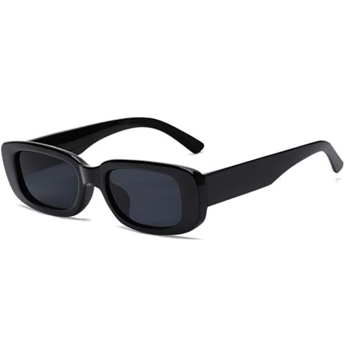 Retro Rectangle Sunglasses for Women Men Square 90s Y2K Trendy Cool Glasses Fashion Aesthetic Thin Accessories