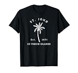 Original St. John Virgin Islands Palm Tree Novelty Art T-Shirt