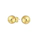 Produktbild Einfache Hohle Runde Kugel Ohrstecker Für Damen Real 14K Gelbgold 8MM