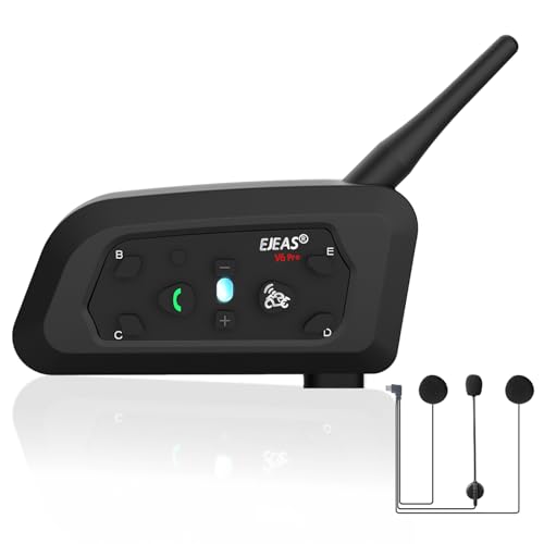 Image of EJEAS V6 Pro Helmet Intercom Communication System V6 Motorcycle Bluetooth On Ear Headphones Connect Up to 6 Riders 1200M V6 Pro(1 Pack)