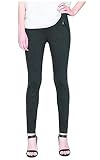 Matty M. Ponte Pant Legging with Faux Slant Zipper Pockets and Square Back Pockets (Charcoal, X-Smal
