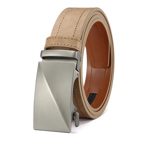 Men's Business Automatic Buckle Belt Ratchet Adjustable Length 3.4 Cm Belt