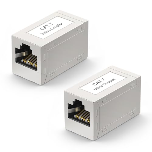 VCELINK RJ45 Kupplung Cat7 vergoldet Lan Verbinder 10 Gigabit Lan Kabel Verlängerung Lan Adapter geschirmt für Ethernet Kabel Netzwerkkabel Patchkabel Cat7 Cat6A Cat6 Cat5e Cat5 2 Stück