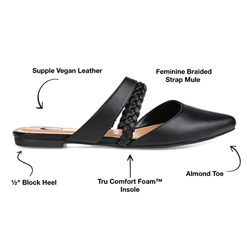Journee Collection Womens Olivea Mule With Braided Strap Detail And Pointed Toe, Black, 10 #TOP1