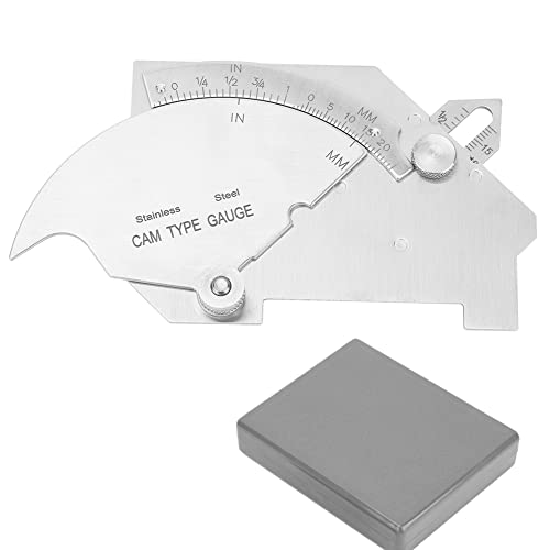Tyenaza Galgas Soldadura, Medidor de Soldadura de Acero, Mediador de Pulgadas y Métrico Puente Cam Gauge Prueba Ulnar, Calibre de Soldadura de Leva MG-8 para Inspección de Superficies Soldadas y Junta