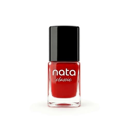 Nata Esmalte de Uñas Classic, 10ml, 9-Free, Secado al Aire, Alta Pigmentación, Brillo Extremo, Larga Duración (Passion Red)