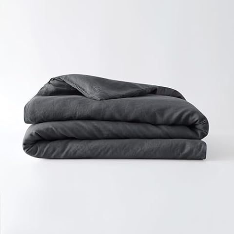 Baloo 100% French Linen Duvet Cover for Weighted Blanket (Charcoal - 60"x80" - Full/Queen Size) | Cooling, Soft & Durable | Certified European Flax® | for Baloo 15 & 20lbs Weighted Blanket Cover