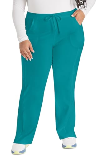 Dickies EDS Essentials Scrubs for Women, Drawstring Cargo Scrub Pants with Four-Way Stretch and Moisture Wicking DK010, M, Te Teal Blue