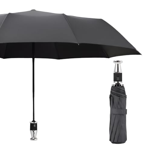 Image of GINOYA BROTEHRS Automatic Open & Close Umbrella with UV Protection - Large Windproof Stick & Compact Folding Travel Umbrella, Waterproof Heavy Duty Frame for Men & Women
