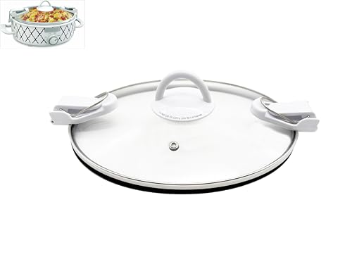 Oval Glass Lid with White Lock System, ONLY Compatible with Crock Pot 2.5 Quart Slow Cooker SCCPCCM250-BT