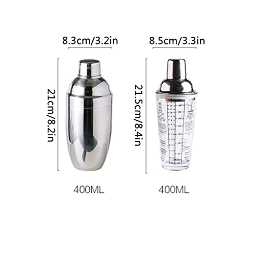 Coctelera para cócteles de acero inoxidable y herramientas de barra profesional, set de 15 piezas 3