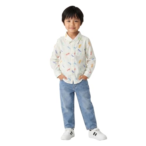 Image of Nautinati Boys Printed Full Sleeve Shirt with Regular Collar | Age 1-5 Years