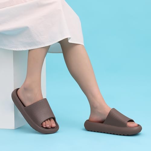 Image of Comwarm Cloud Slide Sandals for Women Men Ultra Comfort Recovery Pillow Slippers Soft Summer Beach Shoes with Low Arch Support