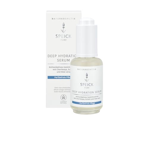 Speick Pure Deep Hydration Serum – Parfümfrei & vegan, mit Cherimoya, Ectoin & Bio-Aloe Vera, intensive Feuchtigkeitspflege für sensible Haut, Gesichtspflege, Naturkosmetik, 30 ml