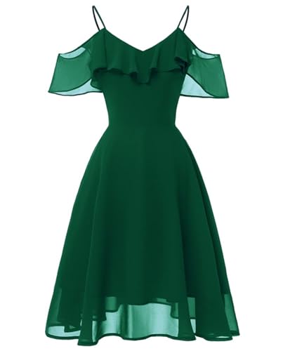 A-line Short Homecoming Dresses Chiffon Bridesmaid Dresses V-Neck Formal Prom Party Gown for Women