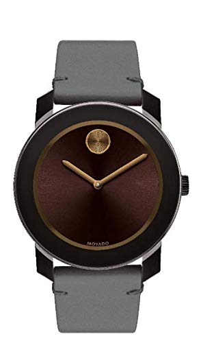 Bold, TR90 Brown Stainless Steel Case, Brown Dial, Grey Leather Strap, Men, 3600455