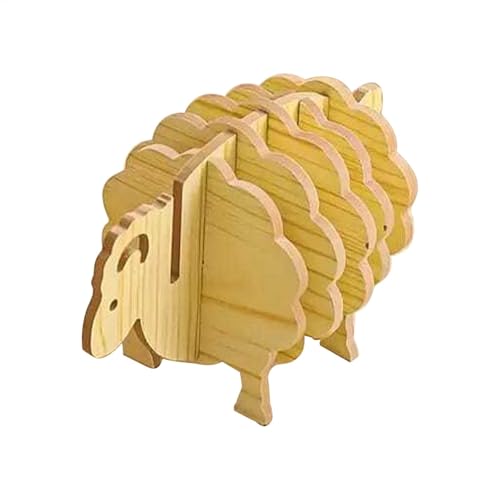 lindo posavasos, posavasos de madera - Elegante tapete para taza de mesa de ovejas - Lindo posavasos de madera para platos calientes, juego de tapetes de mesa de animales, para platos calientes, ollas