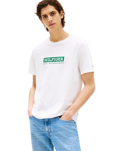 Tommy Hilfiger Men's Short Sleeve Cotton Graphic T-Shirts with Printed Logo, Also Available in Big & Tall