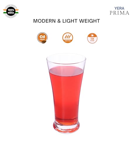 Image of Yera Prima Pink Mocktail /Cocktail Glasses- 350 ml Each -Set of 12 pcs