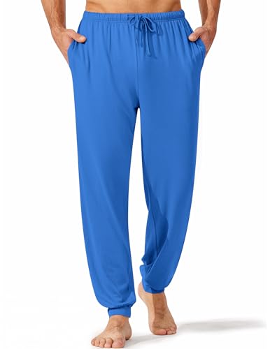 Ekouaer Men's Pajama Pants, Lightweight Loungewear, Comfy Jogger Sleep Pant Long Pj Bottoms with Drawstring & Pockets