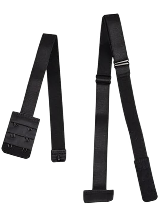 Women's Soft Elastic 2-Hook Bra Extender & Adjustable Low Back Bra Straps Converter for Backless & Low-Back Dresses